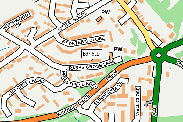 B97 5LD map - OS OpenMap – Local (Ordnance Survey)