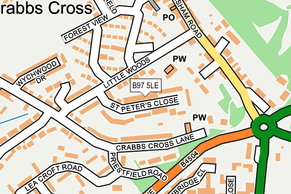 B97 5LE map - OS OpenMap – Local (Ordnance Survey)