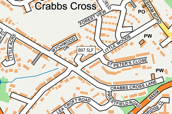 B97 5LF map - OS OpenMap – Local (Ordnance Survey)