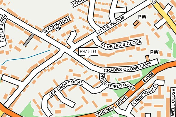 B97 5LG map - OS OpenMap – Local (Ordnance Survey)