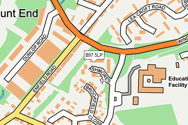 B97 5LP map - OS OpenMap – Local (Ordnance Survey)