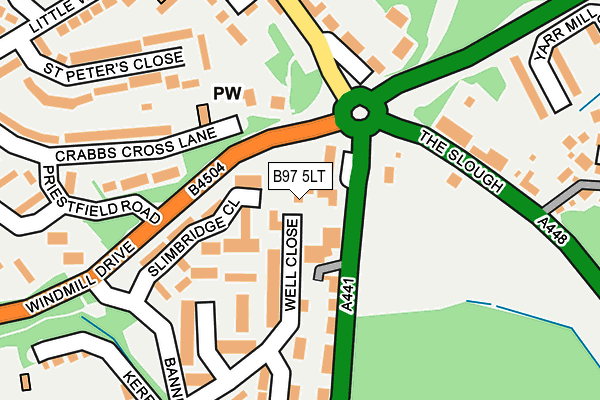 B97 5LT map - OS OpenMap – Local (Ordnance Survey)