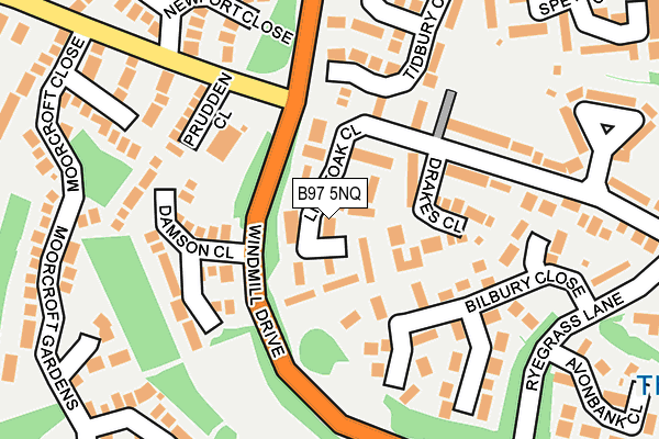 B97 5NQ map - OS OpenMap – Local (Ordnance Survey)