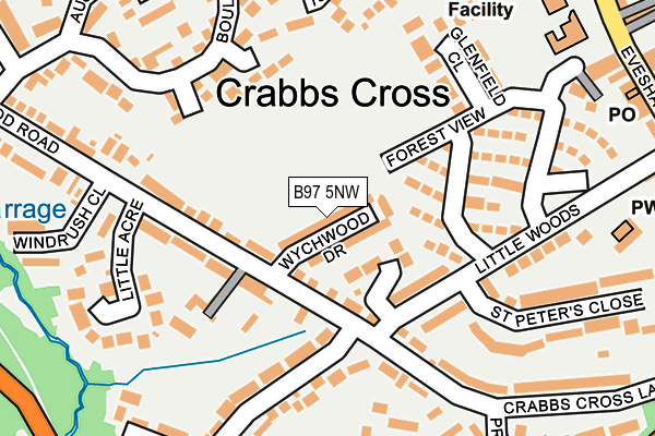 B97 5NW map - OS OpenMap – Local (Ordnance Survey)