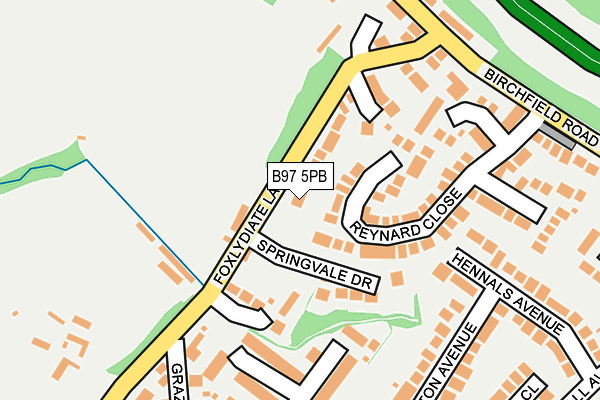 B97 5PB map - OS OpenMap – Local (Ordnance Survey)