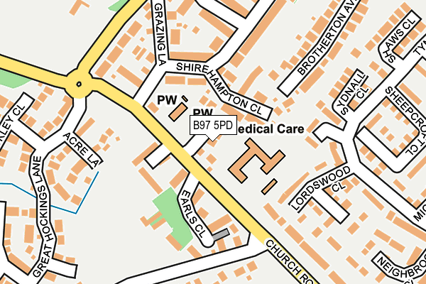 B97 5PD map - OS OpenMap – Local (Ordnance Survey)