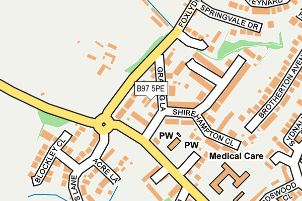 B97 5PE map - OS OpenMap – Local (Ordnance Survey)