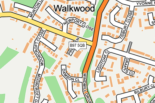 B97 5QB map - OS OpenMap – Local (Ordnance Survey)