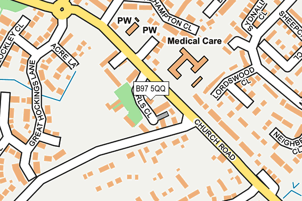 B97 5QQ map - OS OpenMap – Local (Ordnance Survey)