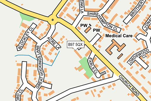 B97 5QX map - OS OpenMap – Local (Ordnance Survey)