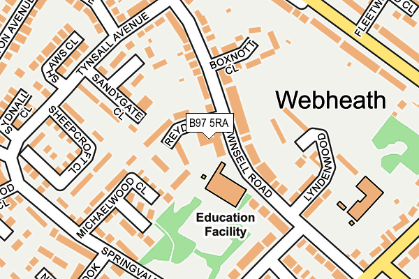 B97 5RA map - OS OpenMap – Local (Ordnance Survey)