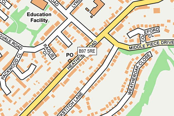 B97 5RE map - OS OpenMap – Local (Ordnance Survey)