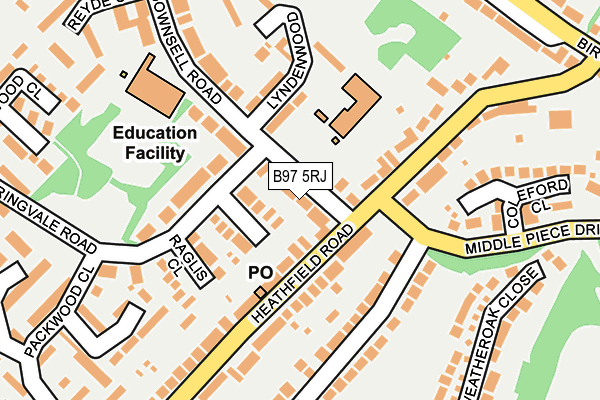 B97 5RJ map - OS OpenMap – Local (Ordnance Survey)