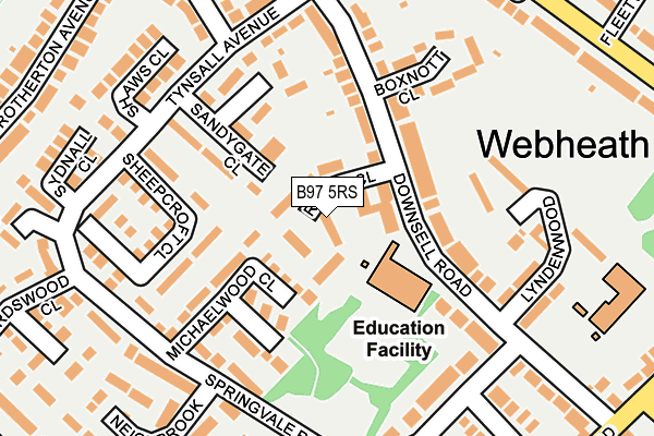 B97 5RS map - OS OpenMap – Local (Ordnance Survey)