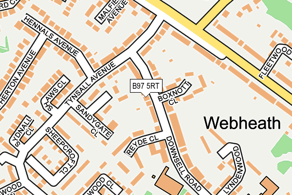 B97 5RT map - OS OpenMap – Local (Ordnance Survey)