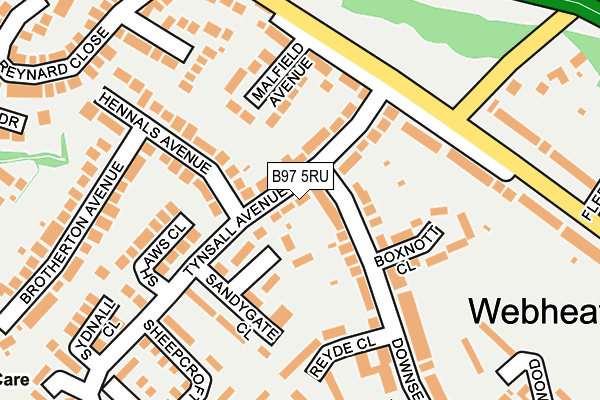 B97 5RU map - OS OpenMap – Local (Ordnance Survey)