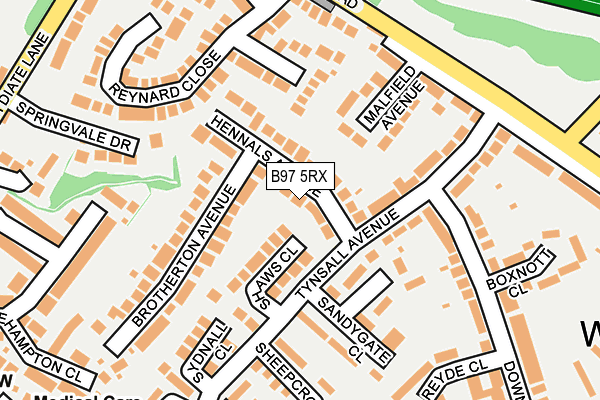 B97 5RX map - OS OpenMap – Local (Ordnance Survey)