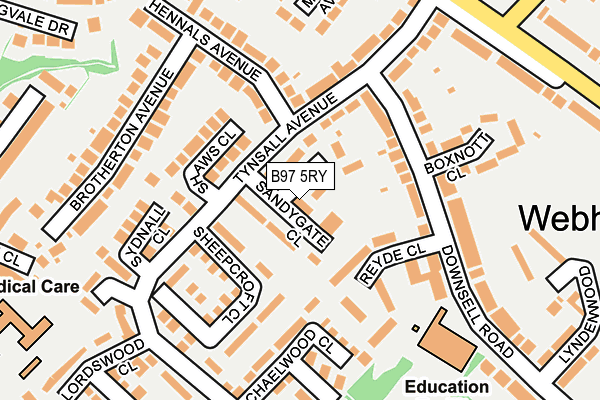 B97 5RY map - OS OpenMap – Local (Ordnance Survey)
