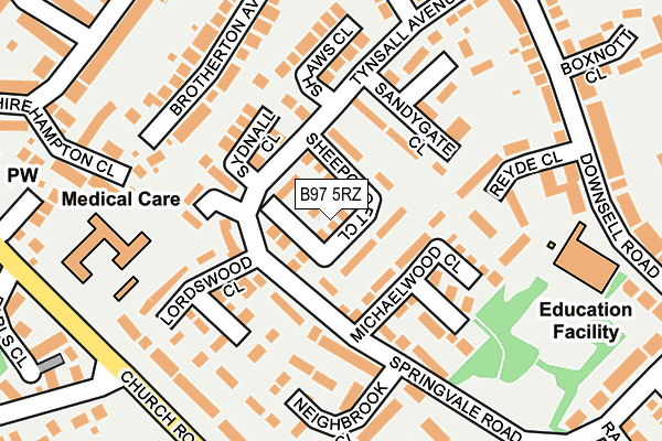 B97 5RZ map - OS OpenMap – Local (Ordnance Survey)