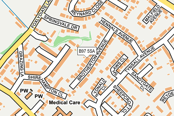 B97 5SA map - OS OpenMap – Local (Ordnance Survey)