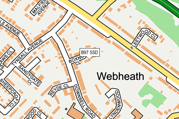 B97 5SD map - OS OpenMap – Local (Ordnance Survey)