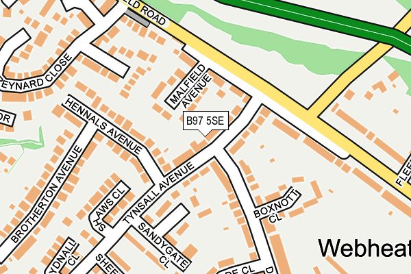 B97 5SE map - OS OpenMap – Local (Ordnance Survey)