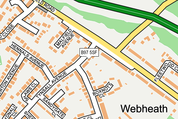 B97 5SF map - OS OpenMap – Local (Ordnance Survey)