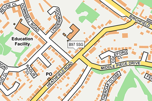 B97 5SG map - OS OpenMap – Local (Ordnance Survey)