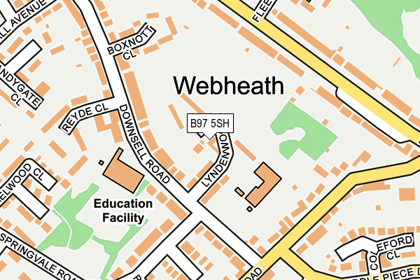 B97 5SH map - OS OpenMap – Local (Ordnance Survey)