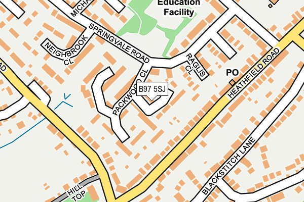 B97 5SJ map - OS OpenMap – Local (Ordnance Survey)