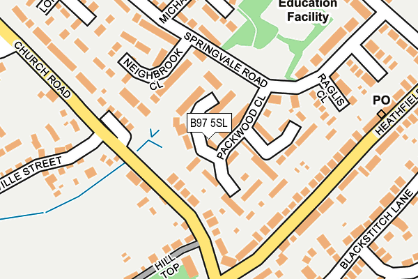 B97 5SL map - OS OpenMap – Local (Ordnance Survey)