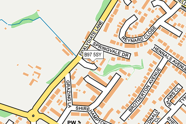 B97 5SY map - OS OpenMap – Local (Ordnance Survey)