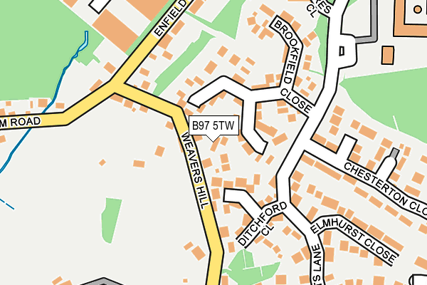 B97 5TW map - OS OpenMap – Local (Ordnance Survey)