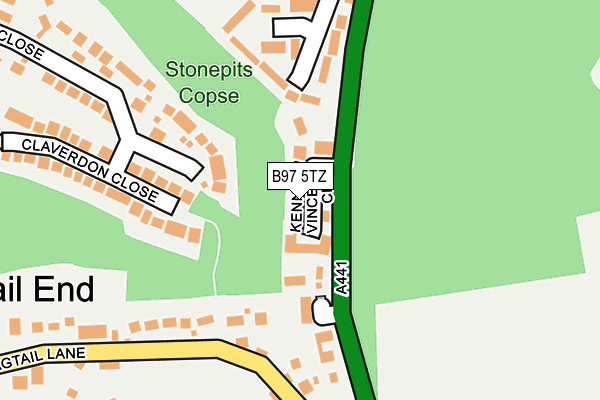 B97 5TZ map - OS OpenMap – Local (Ordnance Survey)