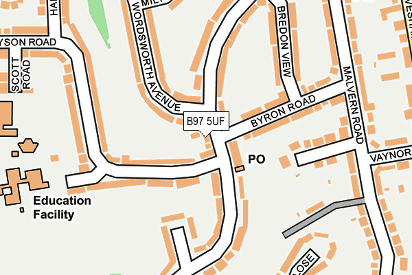 B97 5UF map - OS OpenMap – Local (Ordnance Survey)