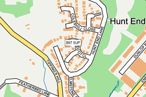 B97 5UP map - OS OpenMap – Local (Ordnance Survey)