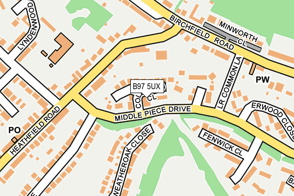 B97 5UX map - OS OpenMap – Local (Ordnance Survey)