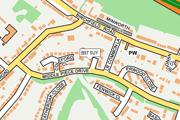 B97 5UY map - OS OpenMap – Local (Ordnance Survey)