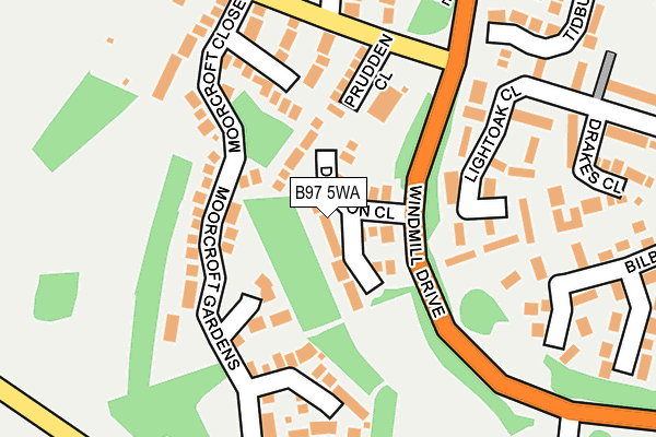 B97 5WA map - OS OpenMap – Local (Ordnance Survey)