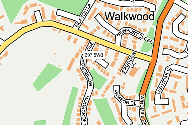 B97 5WB map - OS OpenMap – Local (Ordnance Survey)