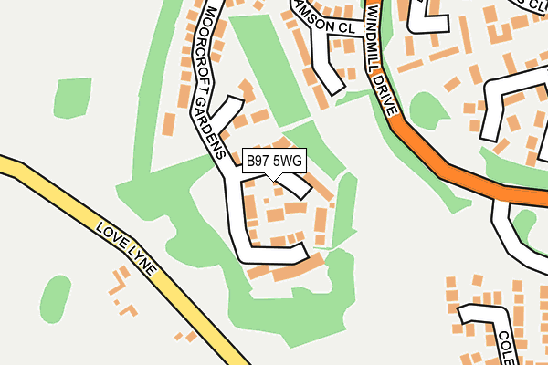 B97 5WG map - OS OpenMap – Local (Ordnance Survey)