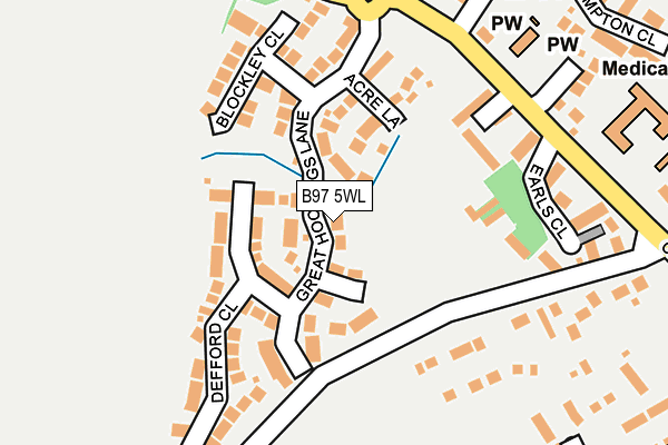 B97 5WL map - OS OpenMap – Local (Ordnance Survey)
