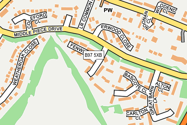 B97 5XB map - OS OpenMap – Local (Ordnance Survey)