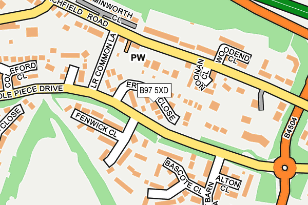 B97 5XD map - OS OpenMap – Local (Ordnance Survey)