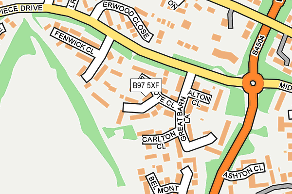 B97 5XF map - OS OpenMap – Local (Ordnance Survey)