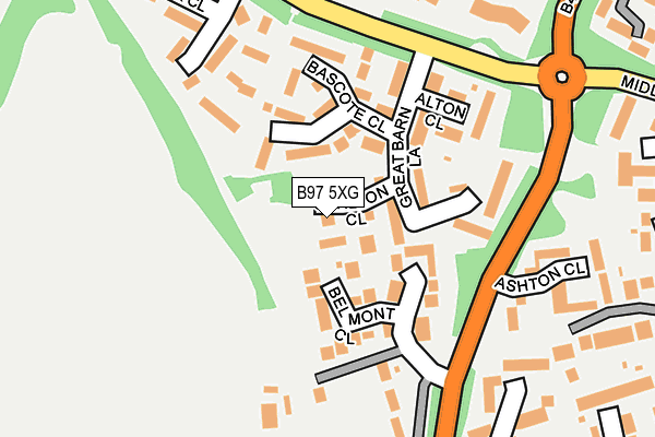 B97 5XG map - OS OpenMap – Local (Ordnance Survey)