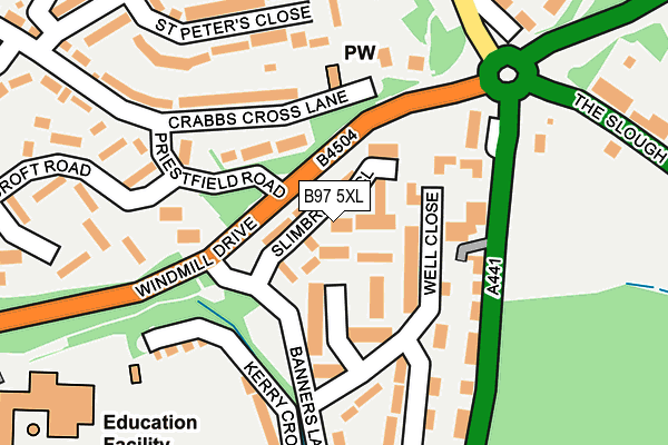 B97 5XL map - OS OpenMap – Local (Ordnance Survey)