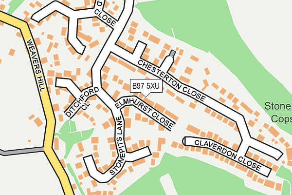 B97 5XU map - OS OpenMap – Local (Ordnance Survey)