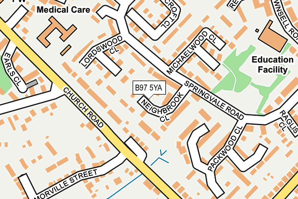 B97 5YA map - OS OpenMap – Local (Ordnance Survey)