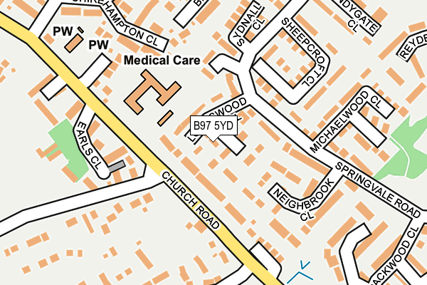 B97 5YD map - OS OpenMap – Local (Ordnance Survey)